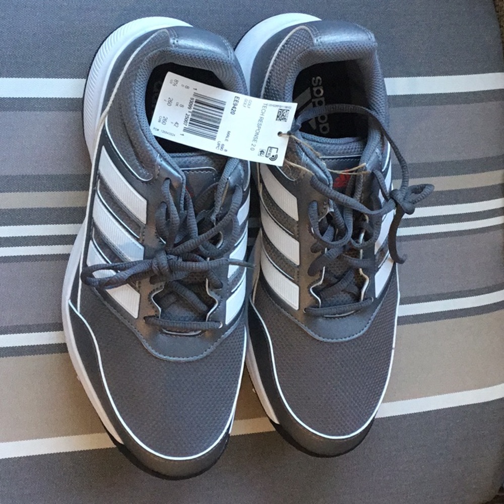 Adidas Tech Response 2.0 Gray Silver Metallic Mens 8.5 Wide Golf Shoes EE9420